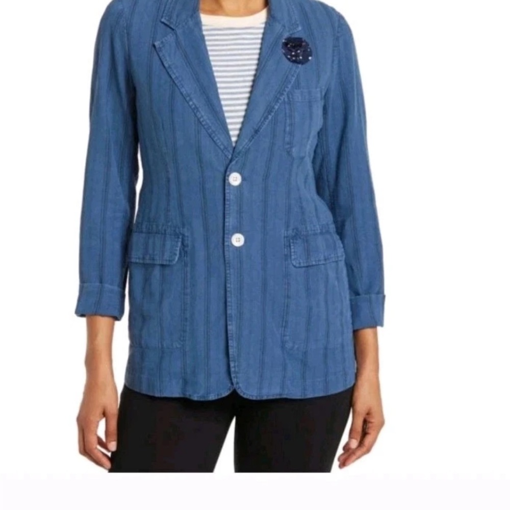 Alex Mill Blue Denim Blazer Structured Tailored